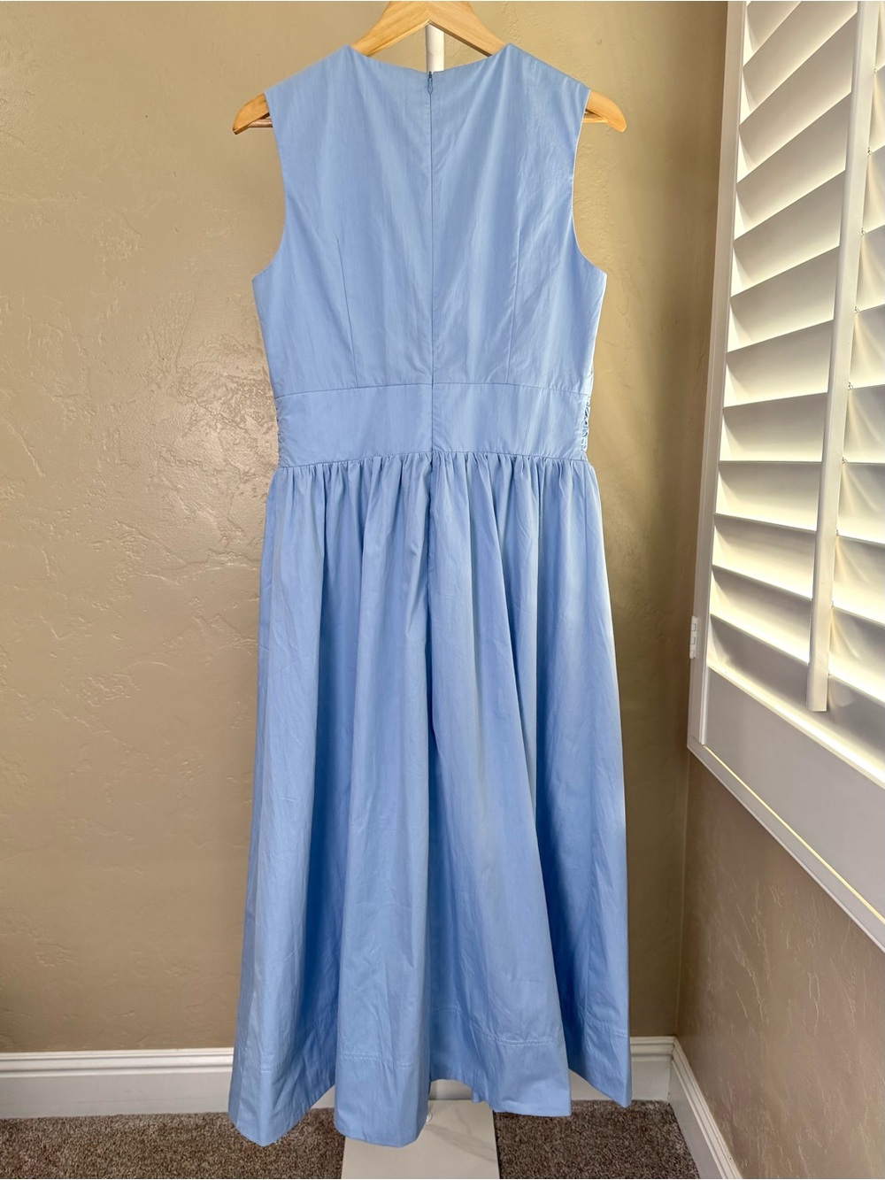 Commense Powder Blue Maxi Dress NWT Medium Sleeveless Cotton Blend Midi Maxi - Picture 7 of 10